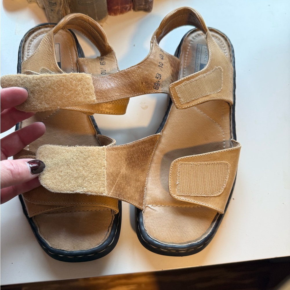 Josef Seibel Beige Leather Sandals - Picture 2 of 6